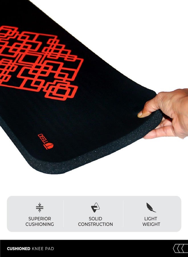 TEGO Stance Knee Pad | Joint Support Cushion for Yoga & Floor Workouts | Knees, Elbows & Wrists | Portable Fitness Pad (Black Orange, 25 x 60 x 2 (Thickness)) - Image 3