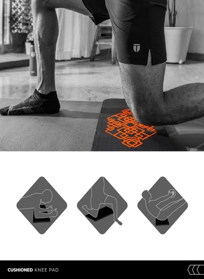 TEGO Stance Knee Pad | Joint Support Cushion for Yoga & Floor Workouts | Knees, Elbows & Wrists | Portable Fitness Pad (Black Orange, 25 x 60 x 2 (Thickness)) - Image 5