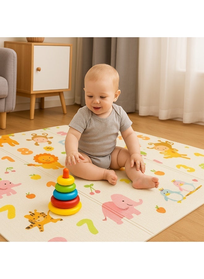 Earss Baby Play Mat – BPA-Free Foldable Foam Crawling Mat for Kids (150 x 180 x 1 cm) – Portable, Safe, and Comfortable Floor Play Mat (Assorted Designs) - Image 1