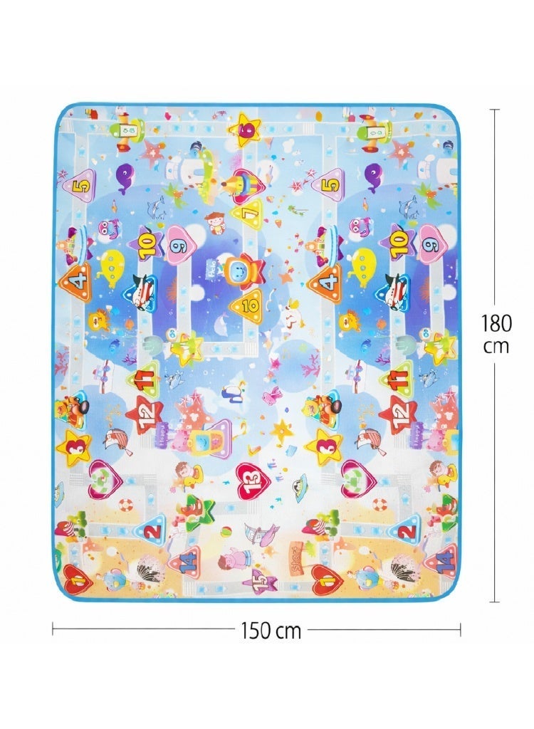 Earss Baby Play Mat – BPA-Free Foldable Foam Crawling Mat for Kids (150 x 180 x 1 cm) – Portable, Safe, and Comfortable Floor Play Mat (Assorted Designs) - Image 2