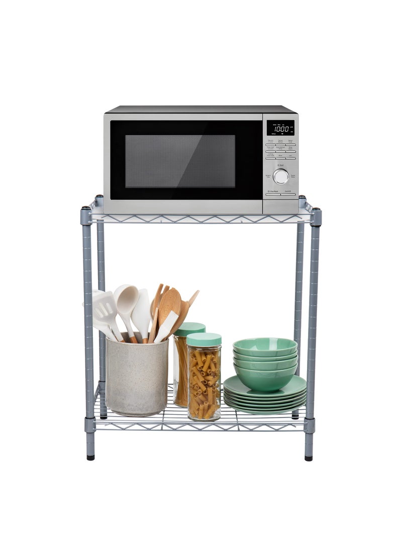 Mind Reader Mind Reader Microwave Shelf Storage Shelves Countertop Organizer Kitchen Rack Metal 2275L x 1325W x 2125H Silver 
