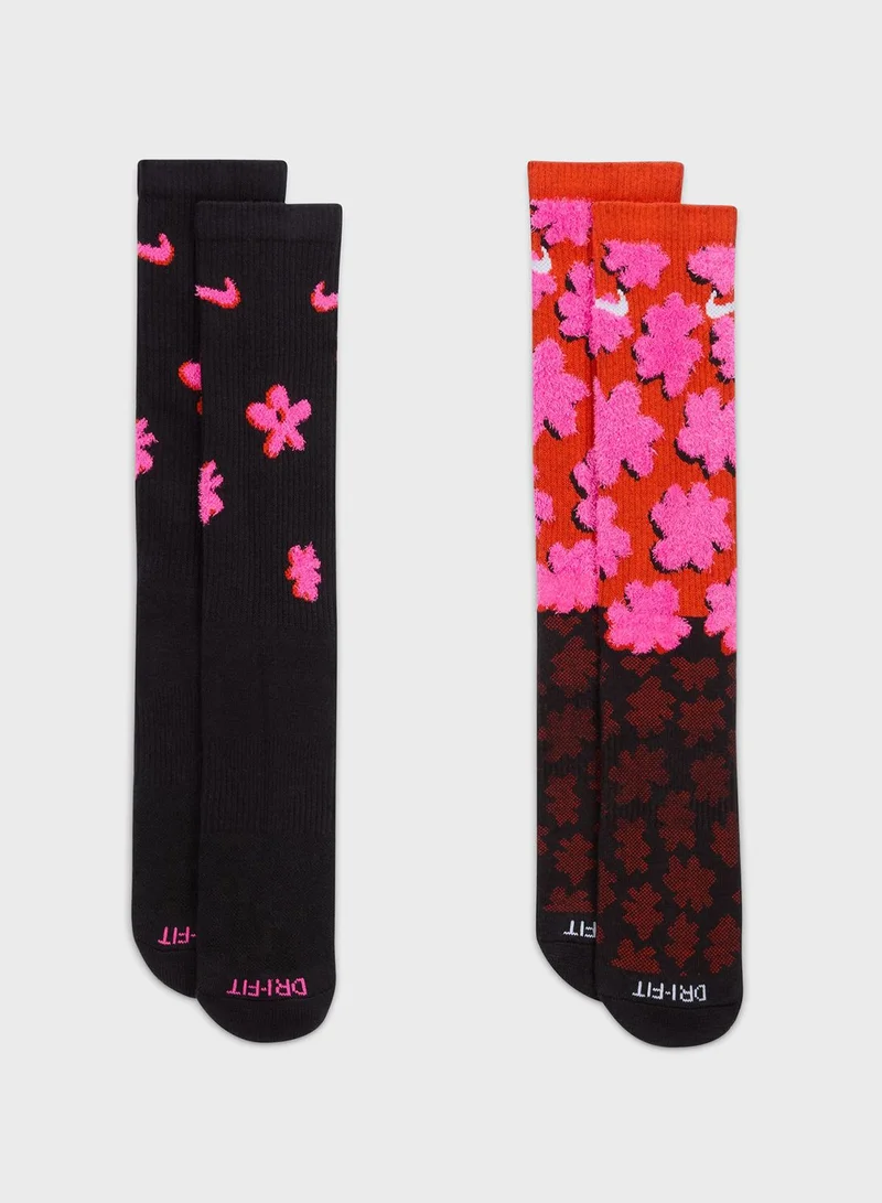 Nike 2 Pack Everyday Plus Cush Crew Socks