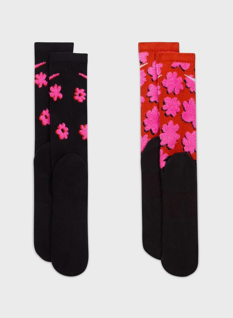 Nike 2 Pack Everyday Plus Cush Crew Socks