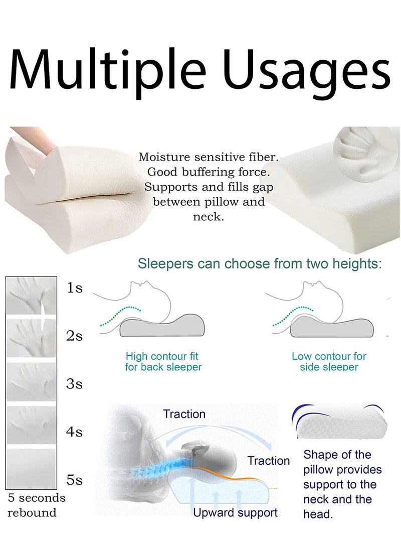 Toshionics Cervical Orthopaedic Memory Foam Technology Ergonomic Contour Medical Pillow For Sleep Comfort Premium Quality Neck Support and Shoulder Pain Relief With Washable Cover, 2 Pieces  - Image 4