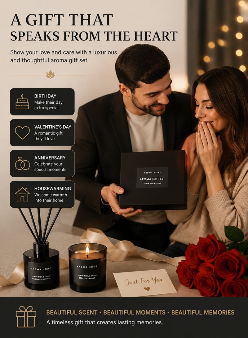 Candle Luxury Reed Diffuser and Scented Candle Gift Set, Home Fragrance Aromatherapy Set with Long Lasting Aroma, Romantic Birthday Valentine Gift for Women Men, Bedroom Living Room Office Decor - Image 5