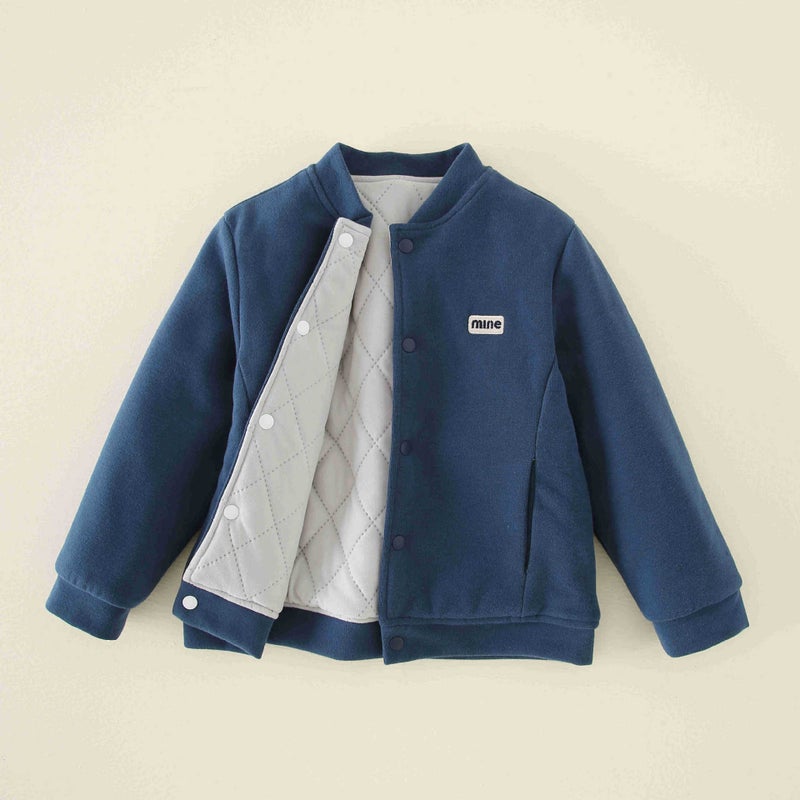 Kids Cashmere School Jacket Cotton Padded Winter Coat Royal blue - Image 1