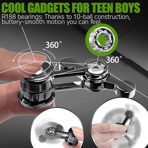 CHESLICR Metal Fidget Spinner Toy for Adult Cool Gadgets Gifts for Teen Boy Silent Figette Office Desk Toy Anxiety Stress Relief Item Quiet Calming Down Autism ADHD Tools Valentines Day Gifts for Him Men - Image 5