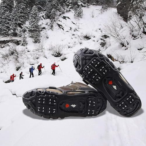 Linist Anti-Slip Ice Cleats for Shoes & Boots | 24 Manganese Steel Spikes with Adjustable Straps | Heavy-Duty Ice Traction Cleats for Hiking, Walking, Trekking, Climbing | Snow Grips (M-36 to 41) - Image 4