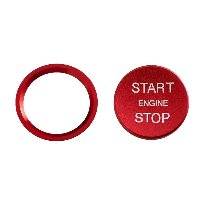 UHANBUT Car Engine Start Stop Push Botton Cover Aluminum Auto Key Ignition Switch Knob Ring Protector Vehicle Interior Switch Button Decoration Accessories for Audi A4 LA5 A6 Q3 Q5 Q7 Red - Image 3