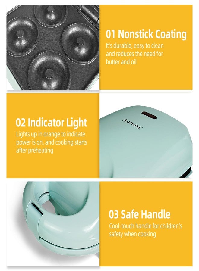 Aoruru Mini Donut Maker for Kids Make 4 Doughnuts - Image 3