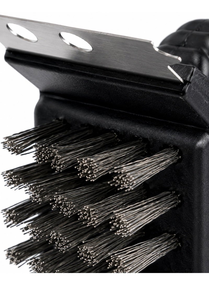 3-in-1 BBQ Grill Cleaning Brush with Scraper, Steel Bristles & Sponge, Heavy Duty Grill Cleaner for Gas, Charcoal & Barbecue Grates - Image 5