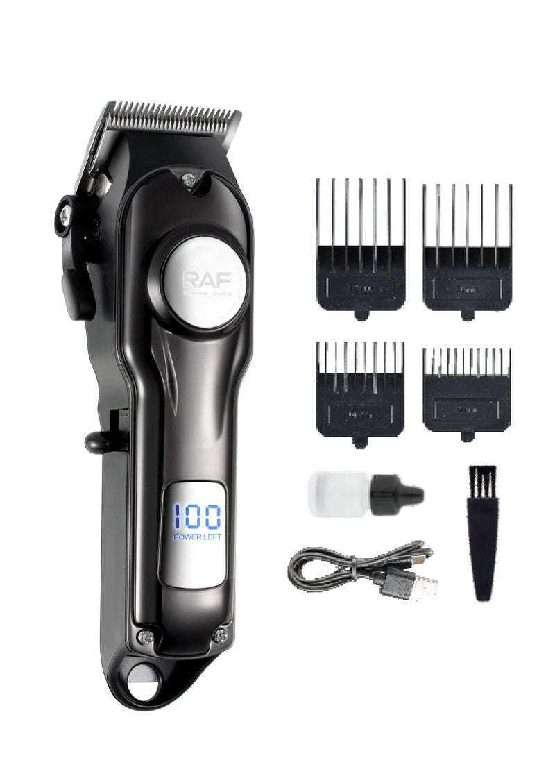 آر إيه أف ماكينة قص الشعر للرجال، ماكينة قص الشعر الكهربائية متعددة الوظائف بقدرة 5 وات، ماكينة تشذيب احترافية بقدرة 900 مللي أمبير للرجال، مجموعة أدوات تشذيب اللحية القابلة لإعادة الشحن، واجهة USB - Image 4