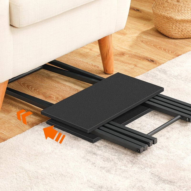 HOOBRO Foldable Wooden TV Stand, Portable End Table, Industrial Side Table for Small Spaces, Space-Saving, Easy to Install and Fold, Black BB27BZ01 - Image 5