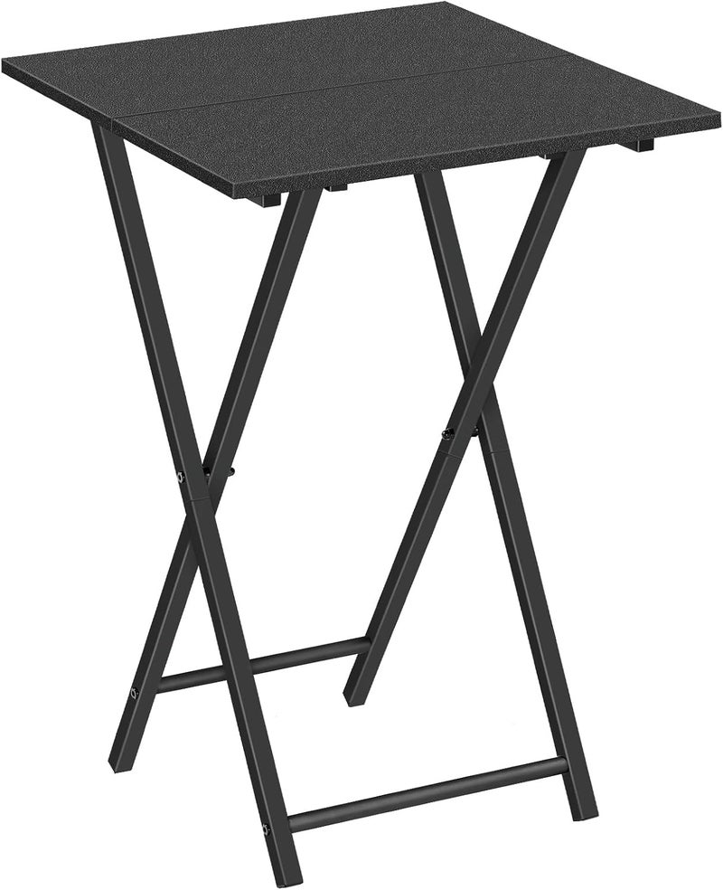 HOOBRO Foldable Wooden TV Stand, Portable End Table, Industrial Side Table for Small Spaces, Space-Saving, Easy to Install and Fold, Black BB27BZ01 - Image 1
