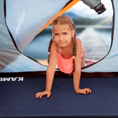 KAMUI Self Inflating Sleeping Pad - 2 Inch Thick Camping Pad Connectable with Multiple Mats for Tent and Family Camping (Blue) - Image 4