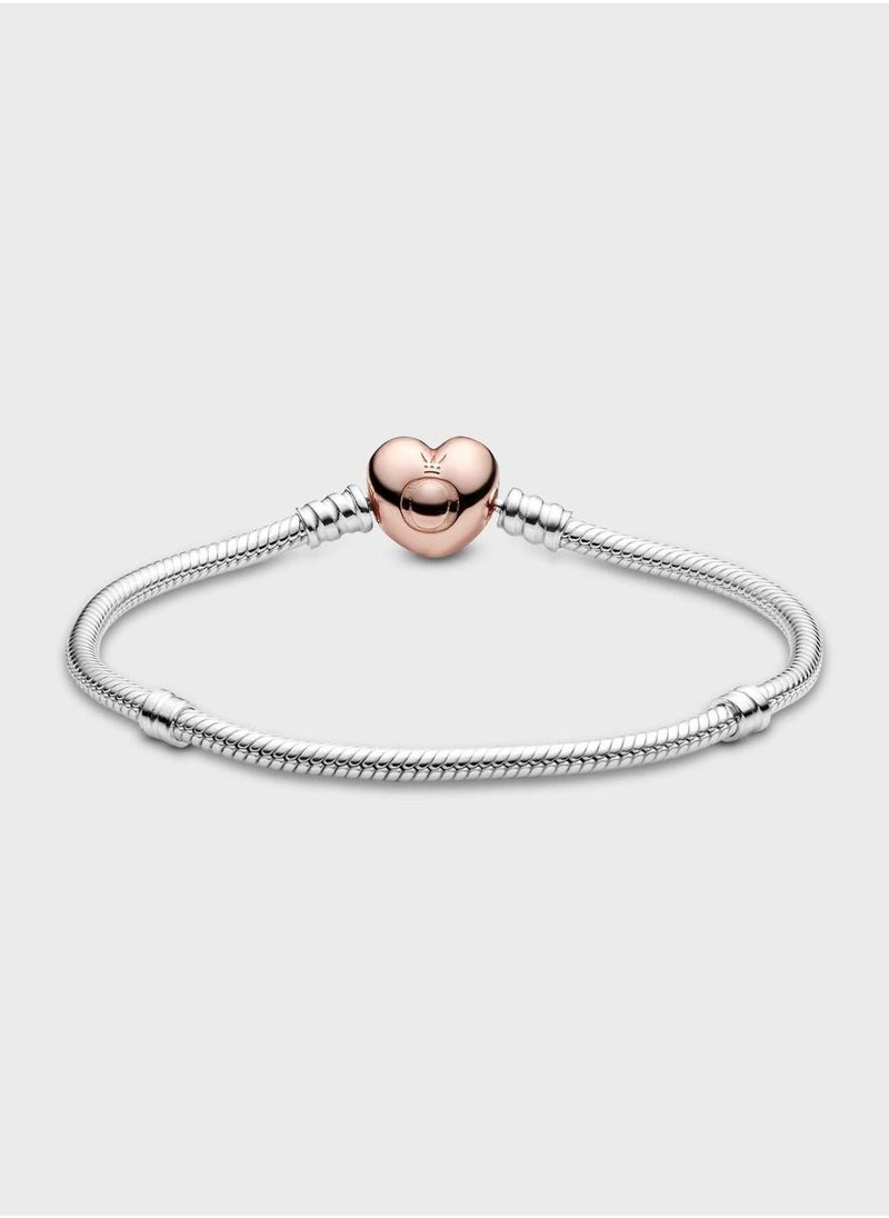 PANDORA Moments Heart & Snake Chain Bracelet  - Image 2