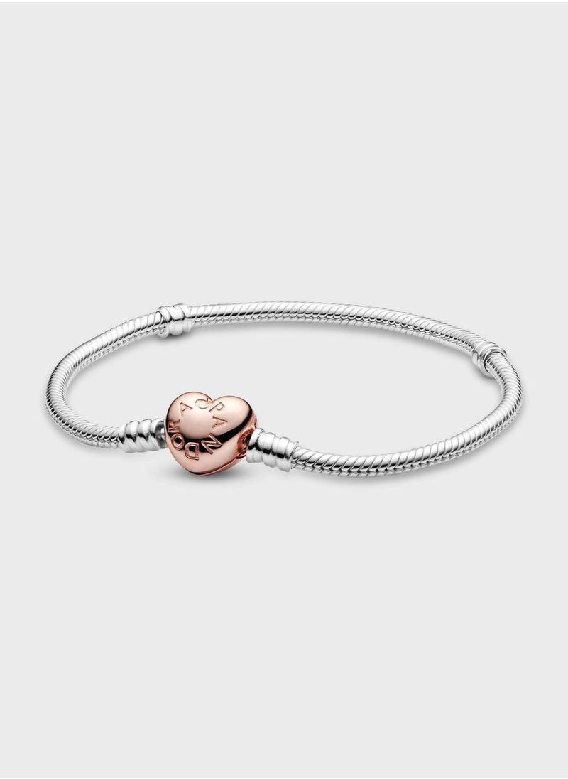PANDORA Moments Heart & Snake Chain Bracelet - Image 1