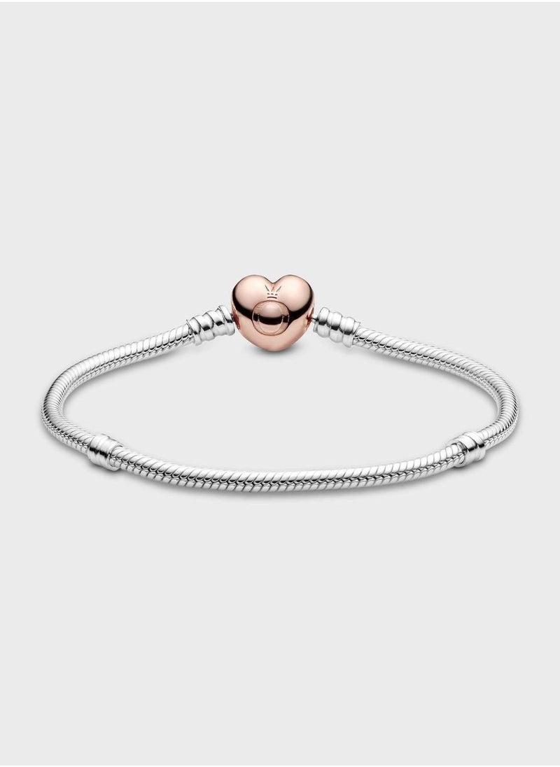 PANDORA Moments Heart & Snake Chain Bracelet - Image 2