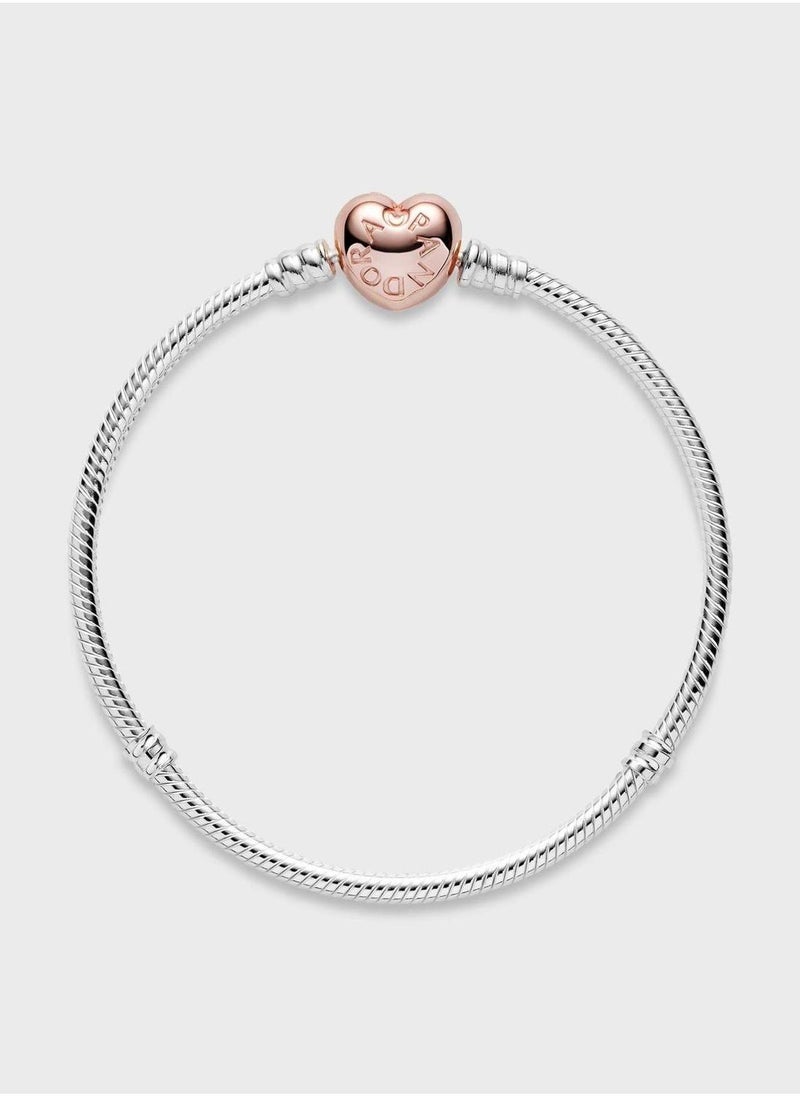 PANDORA Moments Heart & Snake Chain Bracelet - Image 3