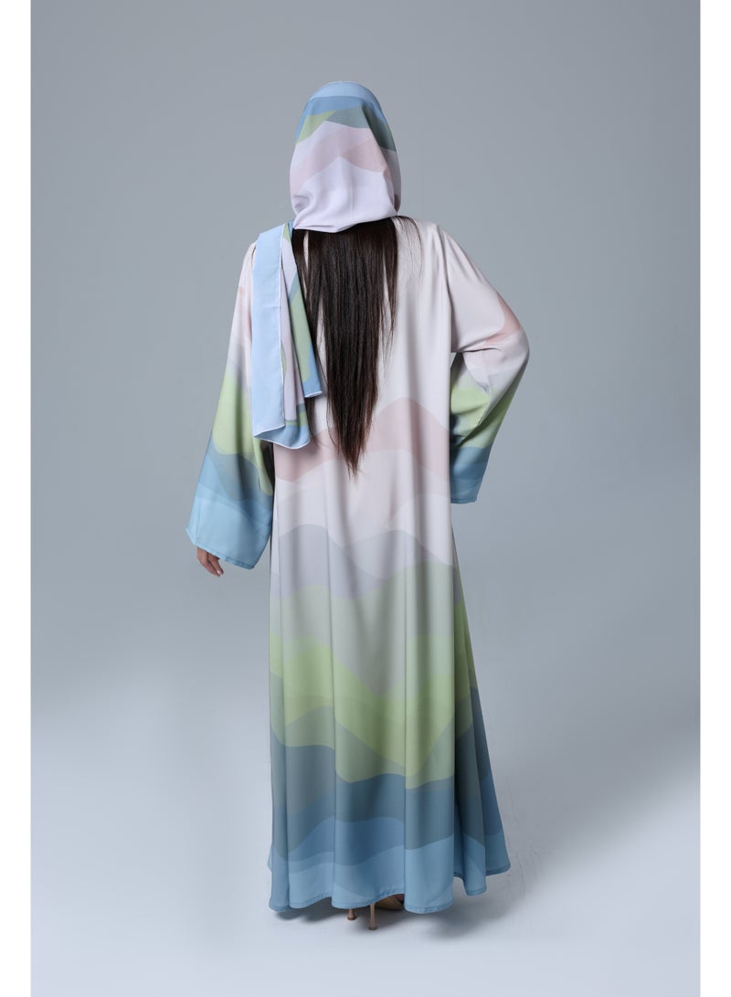 IKKXA Colorful Flowy Summer Breeze Abaya - Image 3