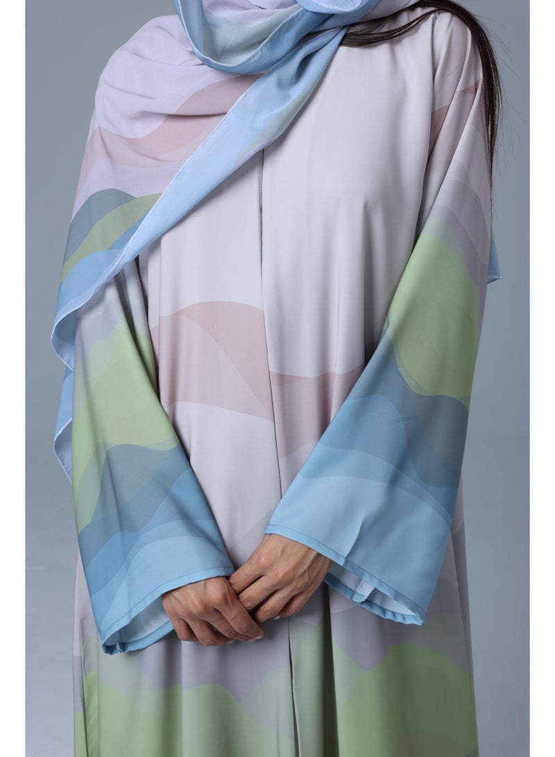 IKKXA Colorful Flowy Summer Breeze Abaya - Image 2