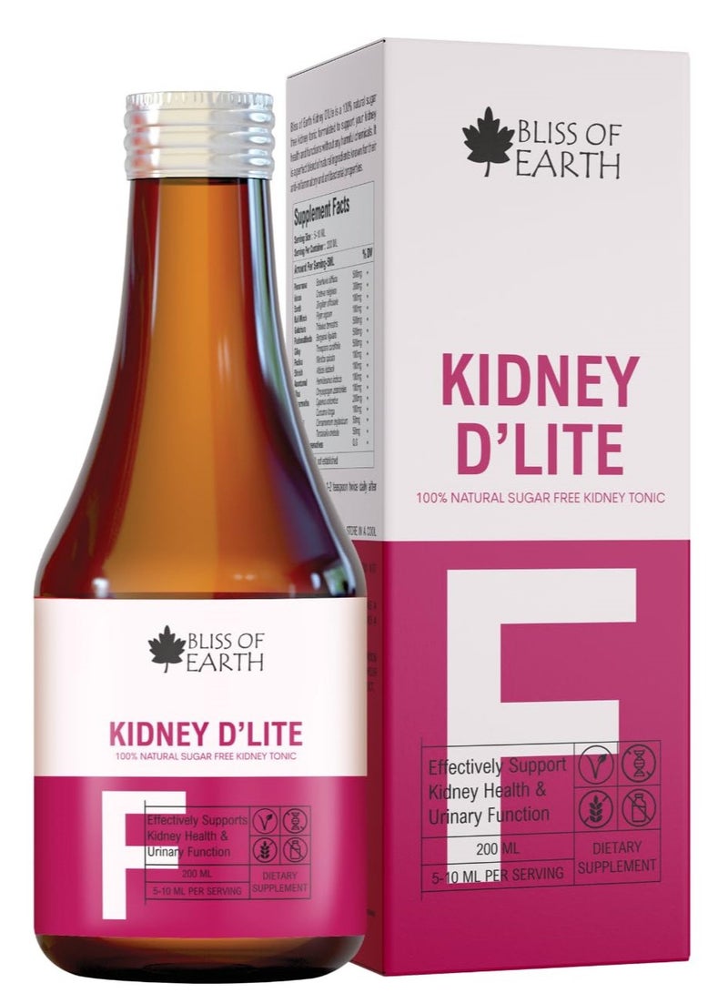 BLISS OF EARTH Bliss of Earth Kidney Detox Supplement For Kidney Stone Sugar Free Herbal Cleanse Prevents Kidney Stones Dissolves Early Stage Kidney Stones 200ml  - Image 1