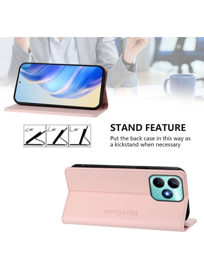 S-TOP Case For Realme Note 50 4G / C51 4G / C53 4G RC01 Dual-Folded Magnetic Suction RFID Leather Phone Case - Image 4