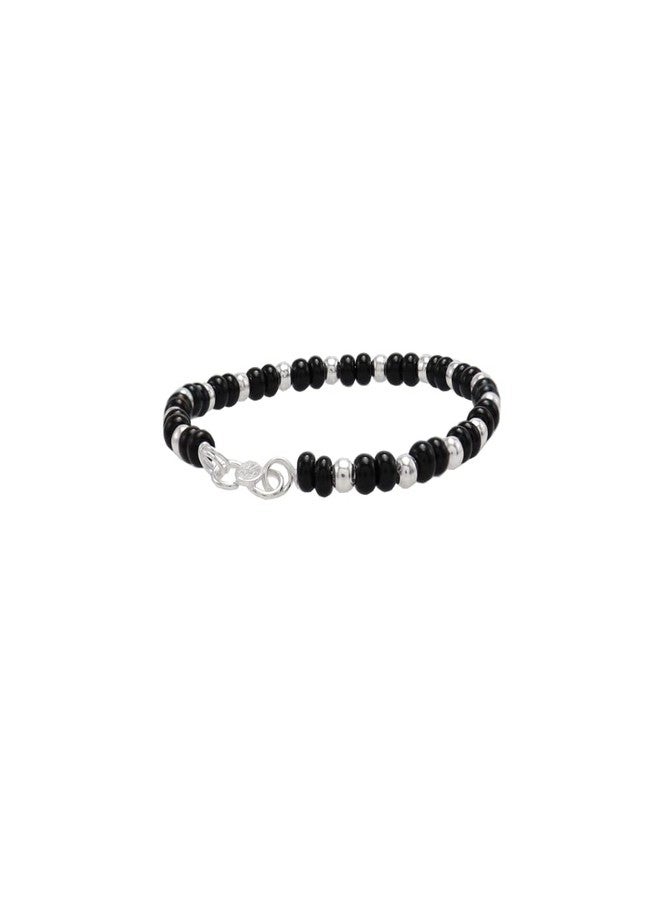 MOONPLUS 925 Sterling Silver HandMade Black Beads Nazariya Anklet for Baby|Evil Eye Bracelet for Baby Boys and Girls|Set of 2|Chandi Bells|Comfortable for Every Day Wear - Image 2