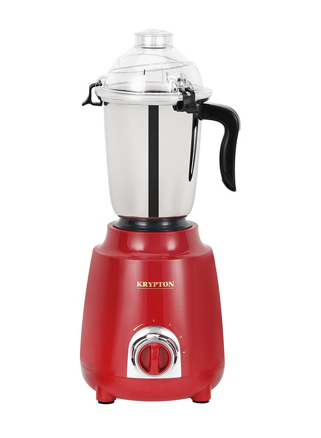 KRYPTON 3-in-1 Mixer Grinder with 750W Motor | 3-Speed Control | Overload Protection | Shockproof ABS Body | Multi-Purpose Jars 750 W KNB6206B Red/Black - Image 3