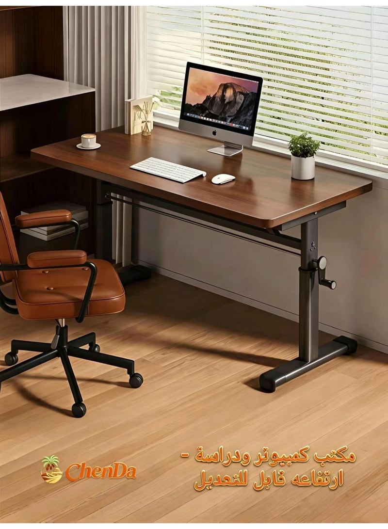 ChenDa Hand Crank Adjustable Desk 100x60cm – Sit Stand Home Office Desk for Adults & Kids, Heavy-Duty Steel Frame, No Electricity Needed, Easy Tool-Free Assembly - Image 1
