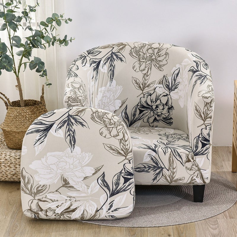 Ai Zun Solid Color Single Club Chair Cover Sofa Cover Full Protection Cover Half Round Bathtub American Style Sofa Cover Cushion - Image 5
