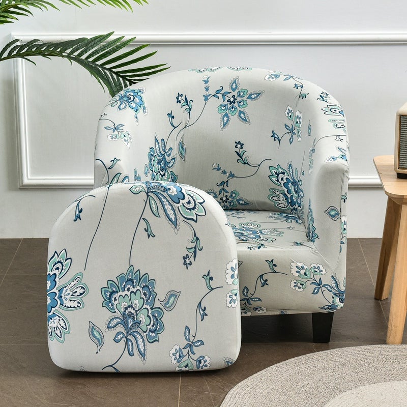 Ai Zun Solid Color Single Club Chair Cover Sofa Cover Full Protection Cover Half Round Bathtub American Style Sofa Cover Cushion - Image 1