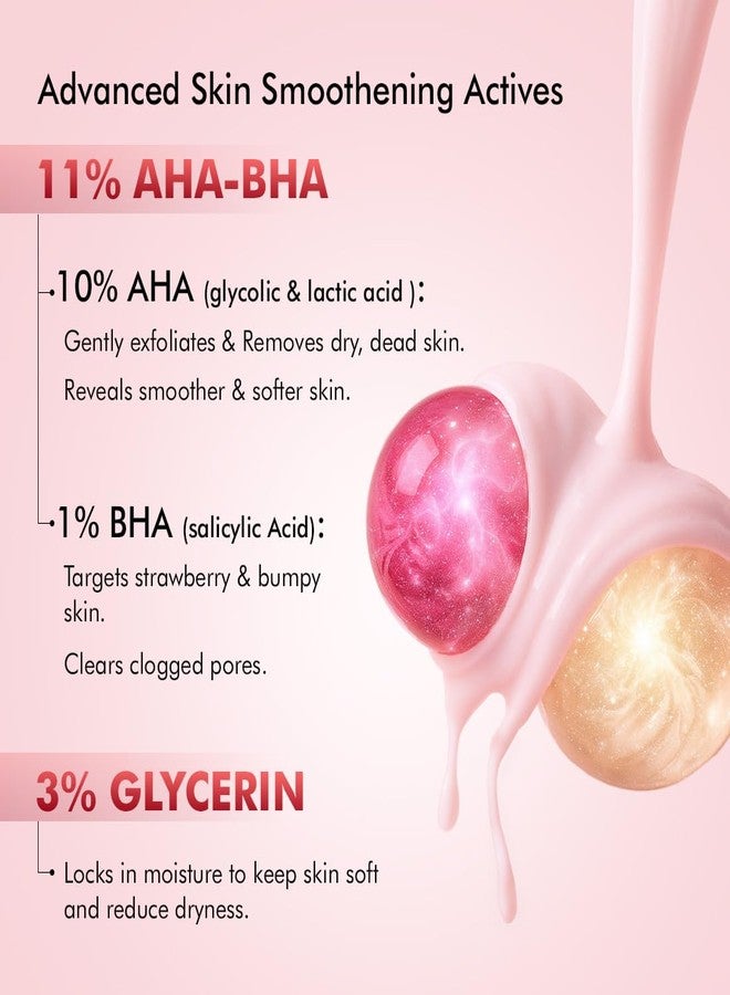 mCaffeine 11% AHA BHA Strawberry Body Lotion for Skin Smoothening | Gently Exfoliates Dead, Dry, Even Tones Skin | 72hr Moisturization | Juicy Strawberry Scent, For Men & Women-200ml - Image 3
