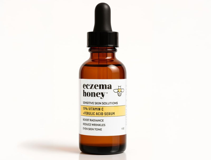 ECZEMA HONEY 15% Vitamin C + Ferulic Acid Serum - Anti Aging Skin Care Products - Face Oil for Eczema, Dry & Sensitive Skin (1 Oz) - Image 1