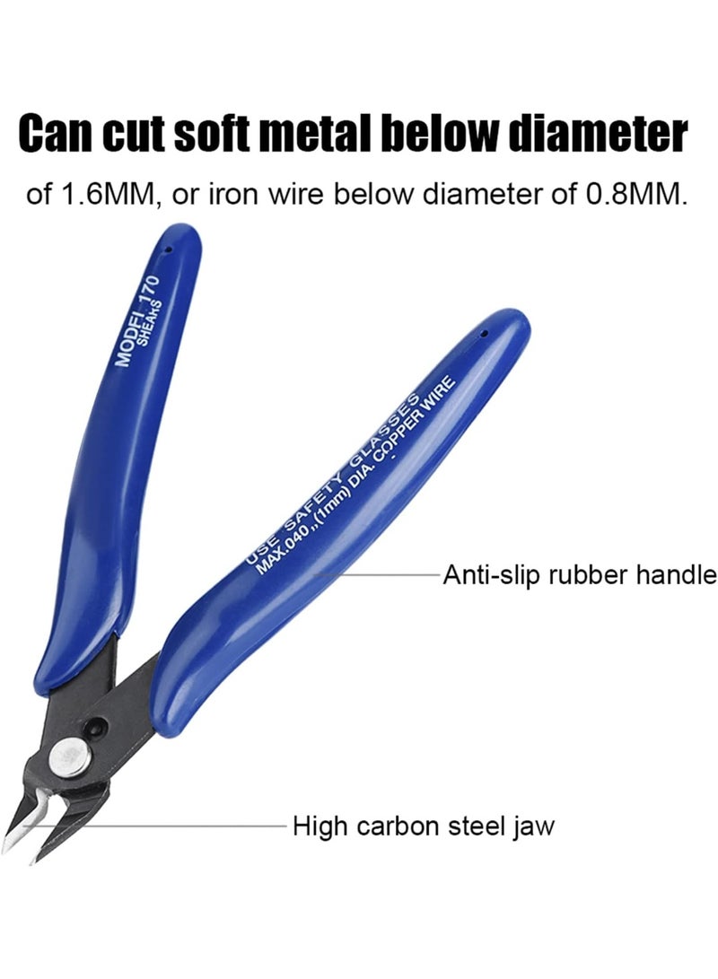Sorandy Wire Cutters, Micro Flush Cutters with Internal Spring, Diagonal Cutters for Electronics, Heating Wire, Model Sprue, Soft Copper Wire Snips - Image 2