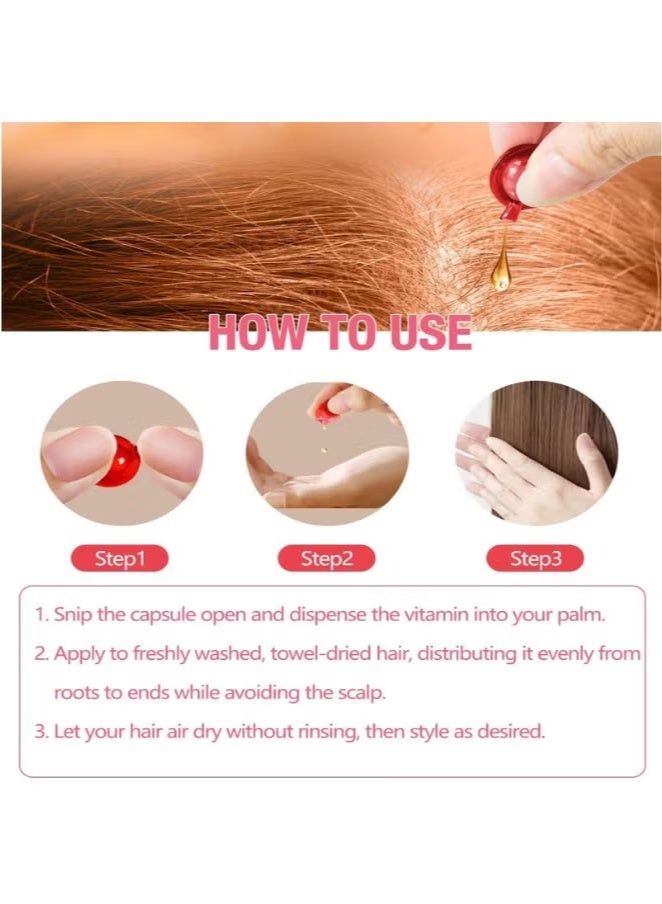 ميكس 40 كبسولة من خلاصة العناية بالشعر زيت مغربي للعناية بالشعر المجعد وتحسين الشعر المجعد والقوي وجمال الشعر بدون غسل زيت عطري للعناية بالشعر - Image 4