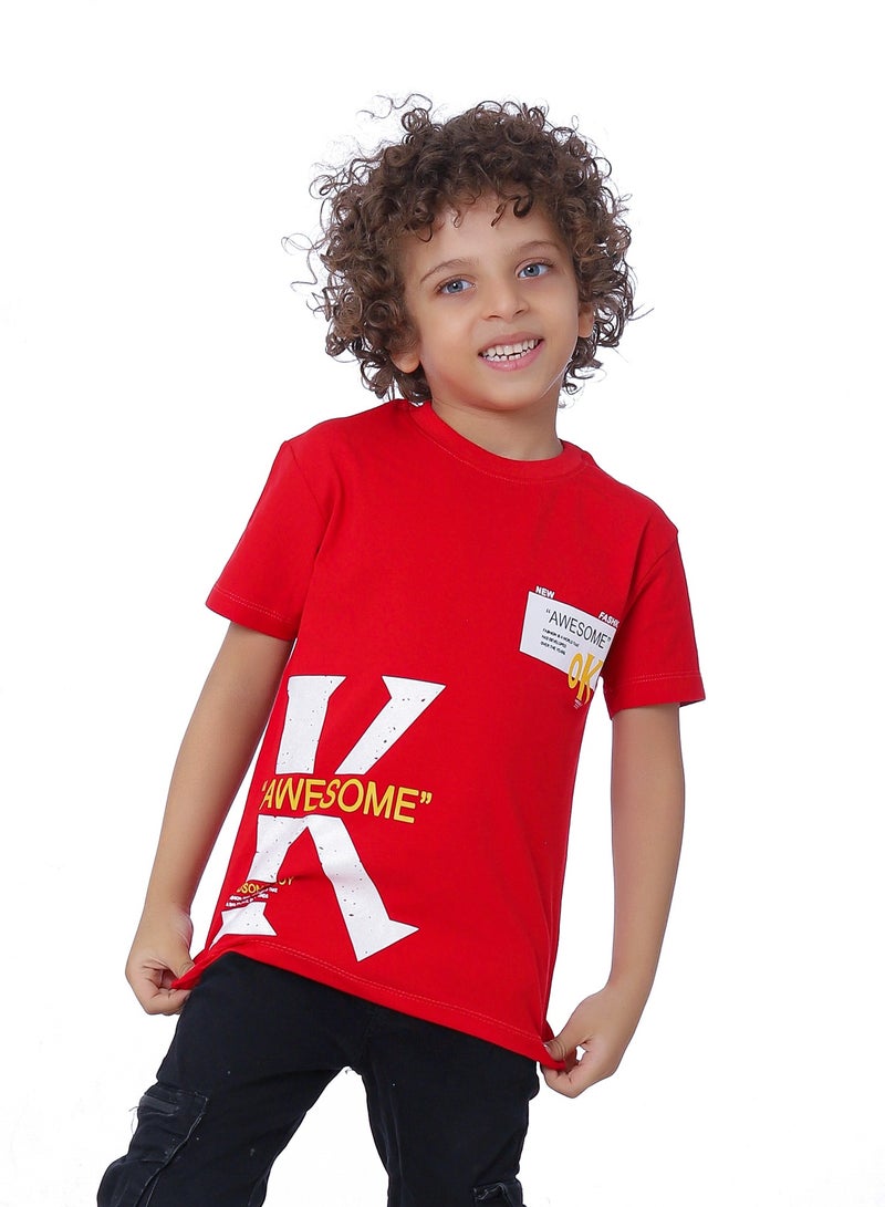 بيبو تيشيرت اولادى مطبوع نص كم - Image 2