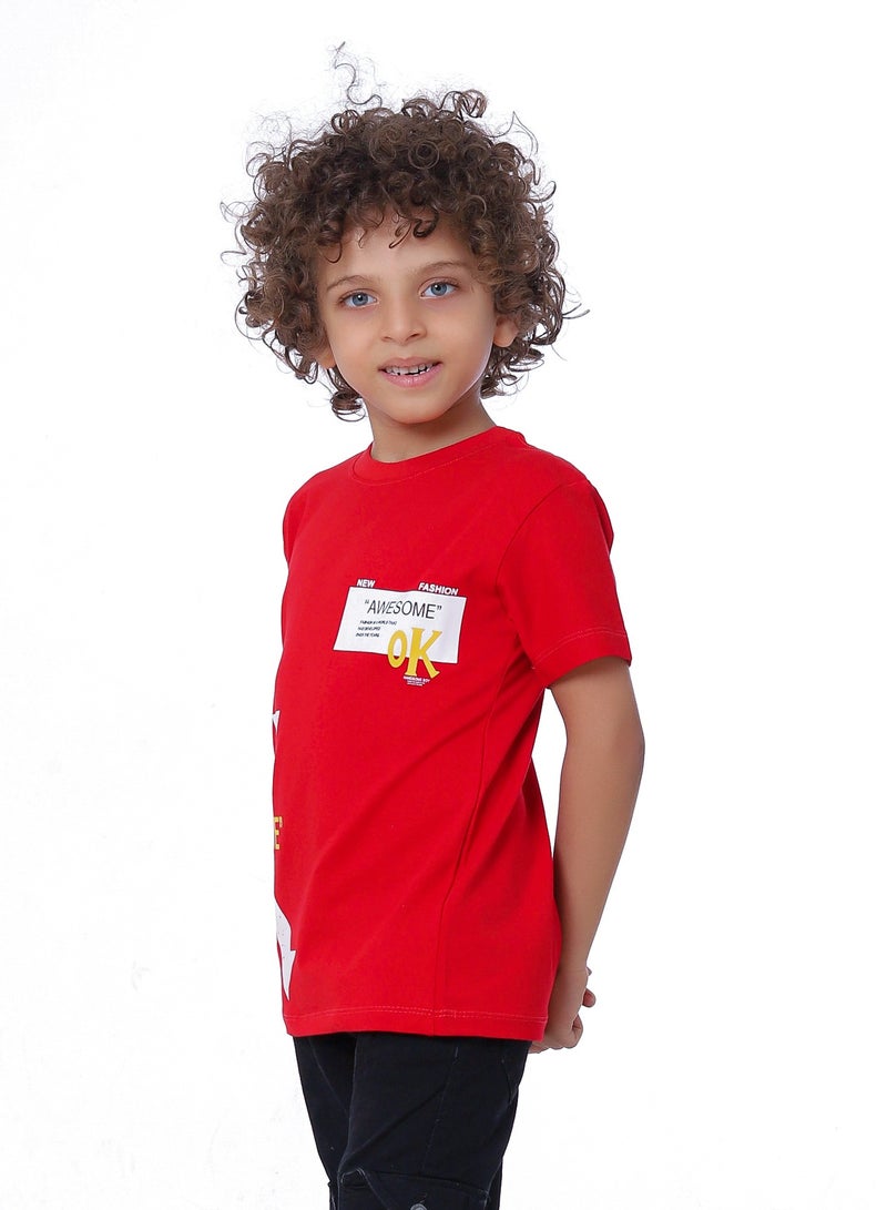 بيبو تيشيرت اولادى مطبوع نص كم - Image 3