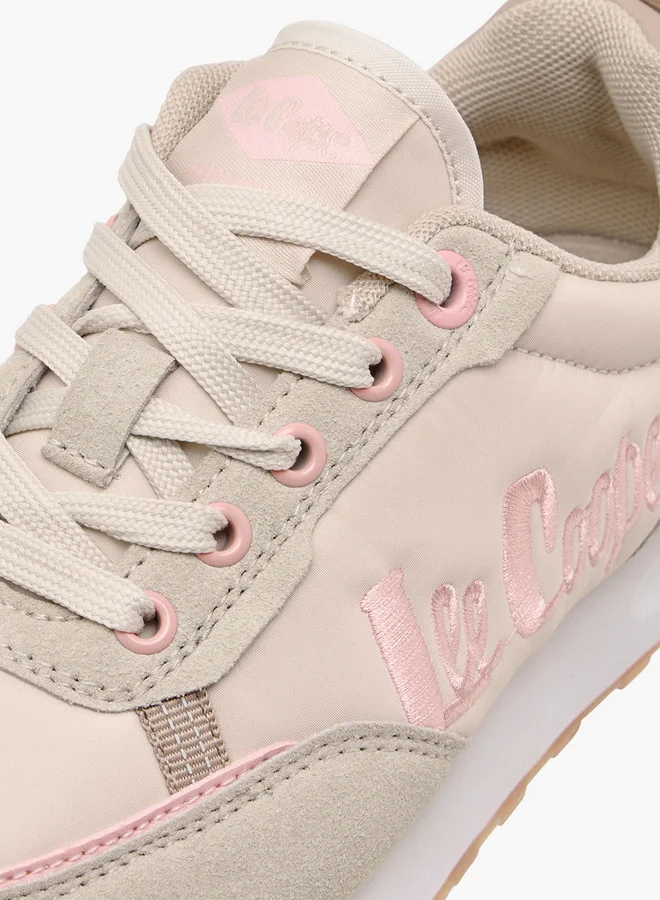 Lee Cooper Girls' Panelled Lace-Up Sneakers with Pull Tabs