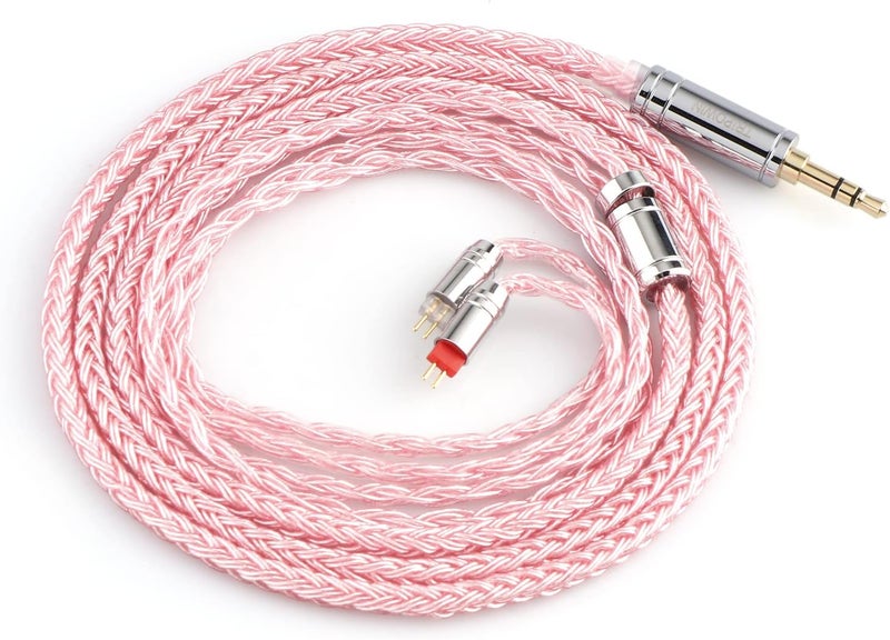 Linsoul Tripowin Zonie IEM Cable - 16 Core Silver Plated Earphone Upgraded Cord, 1.25m SPC for 7hz Zero:2, Orchestra Lite, Cadenza, Hype4, Supermix4 (2pin 0.78mm, 3.5mm, Pink) - Image 1