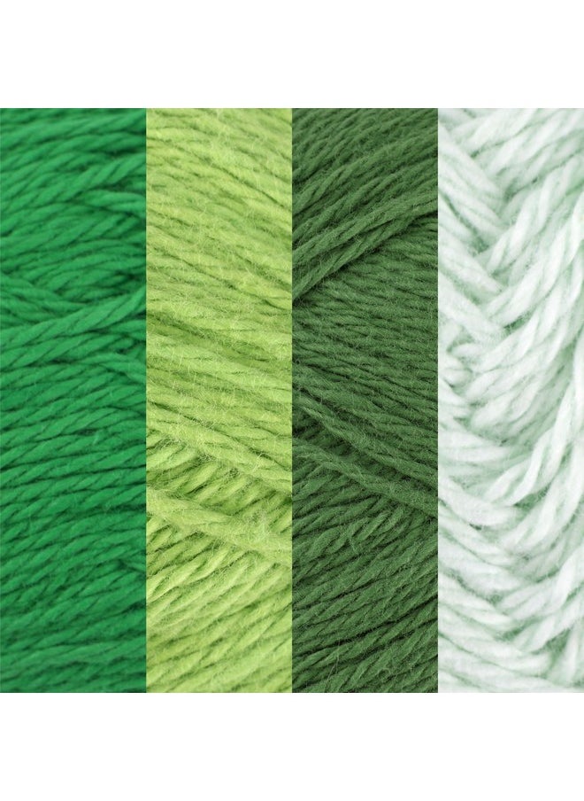 BambooMN - JubileeYarn Cotton Select Yarn - Sport Weight - 50g/Skein - Shades of Green - 4 Skeins - Image 1