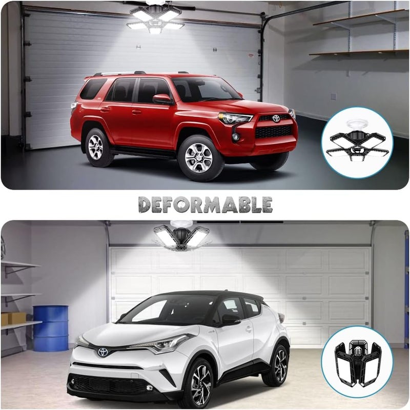 Luyata LED Garage Lights 2 Pack,Ceiling LED Shop Light 160W 16000LM 6500K Screw in Led Light with 5+1 Deformable Panels, Bright Led Lighting for Garage Workshop Basement Support E26/E27 Socket - Image 3
