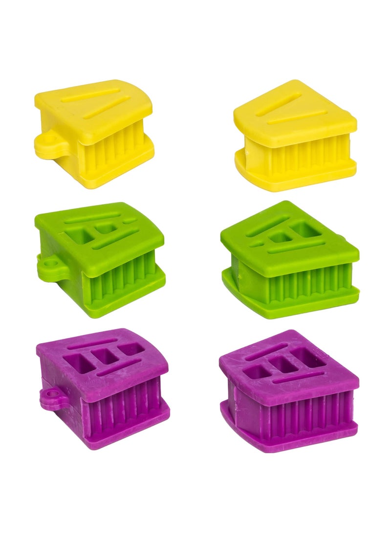 Y&D - 6 Pcs Props Silicone Bite Blocks, Blocks Multi Size Dental Mouth Opener for Child Kids Adults Teeth Clenching, Large, Medium and Small - Image 1