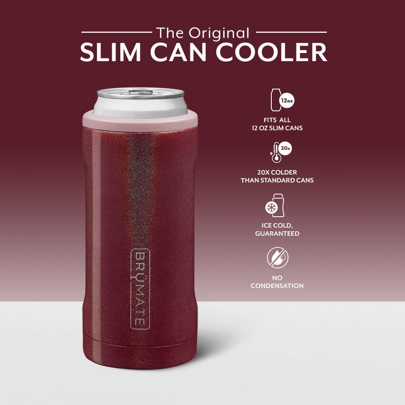 BrÃ¼Mate Brmate Hopsulator Slim يمكن أن يعزز البرودة لعلب نحيف 12 أوقية | نحيل يمكن أن يعزز حامل مشروب الفولاذ المقاوم للصدأ لصودا البيرة الصلبة Seltzer ومشروبات الطاقة (بريق ميرلوت) - Image 2