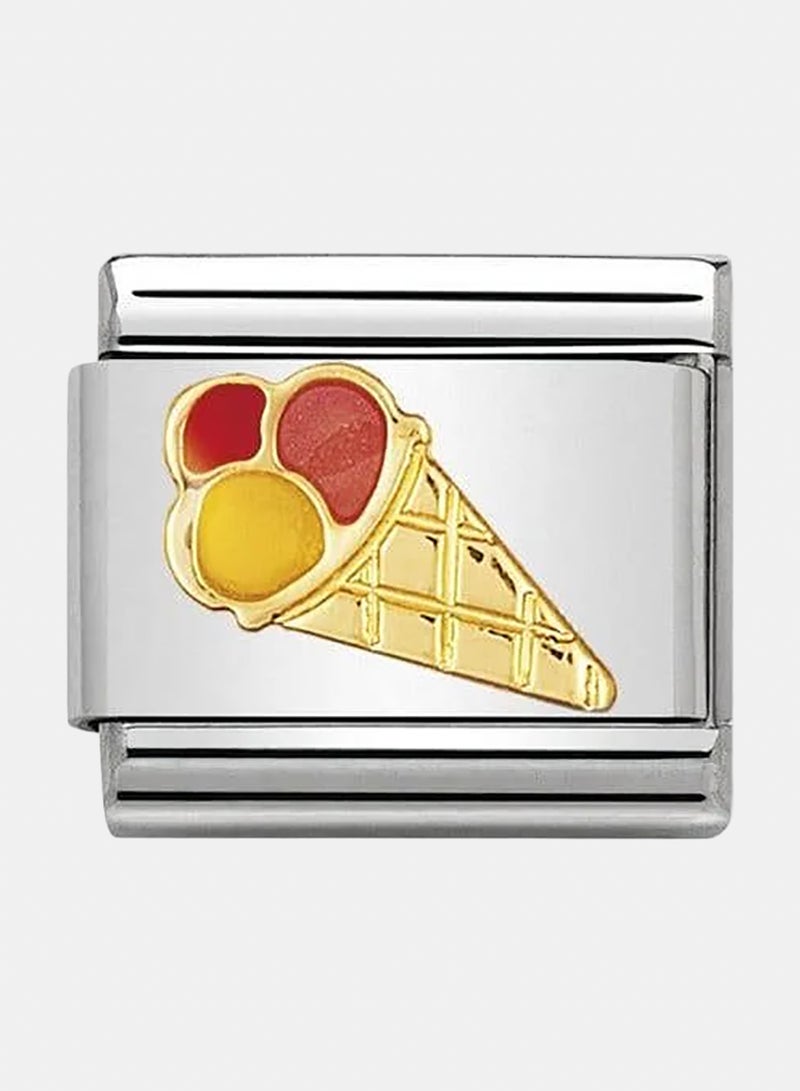 Ice cream Cone - Silver Italian Charm