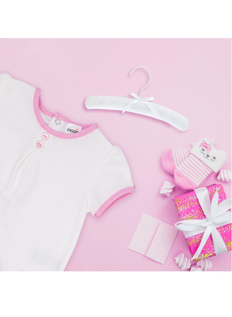 Moon بلوزة وسروال قصير من MOON مصنوعان من القطن بنسبة 100%، مقاس 6-9 أشهر، وردي - مخطط باللون الوردي - Image 5