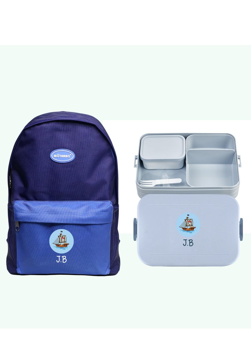 Share the Love 2-Pieces Personalised Lunch Box With Personalised Backpack School Bag for kids - Image 2