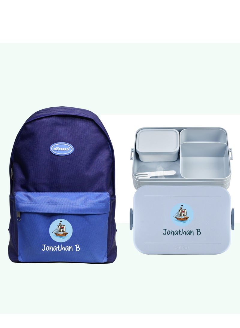 Share the Love 2-Pieces Personalised Lunch Box With Personalised Backpack School Bag for kids - Image 3