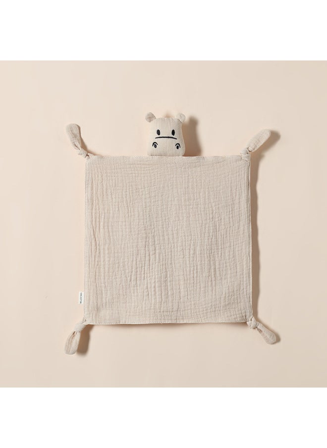 Generic - Pure Cotton Muslin Baby Soothing Towel Chewable Comforter Sleeping Aid Hush Puppy Doll Infant Sleep Training Toy Soft Fabric-Color:Shallow Khakis (hippo Amalette) - Image 1