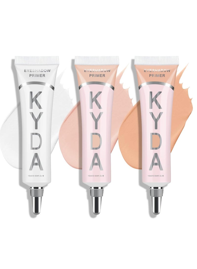 KYDA 3 Colors Eyeshadow Makeup Primer,Liquid Matte eyeshadow primer Base,Waterproof Long Lasting Makeup-Set A  - Image 1